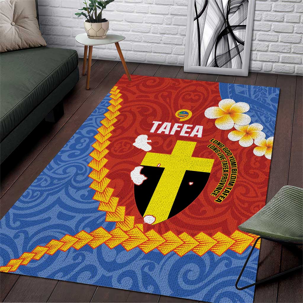 Tafea Province Area Rug Vanuatu Pattern Map - Plumeria Flag Color