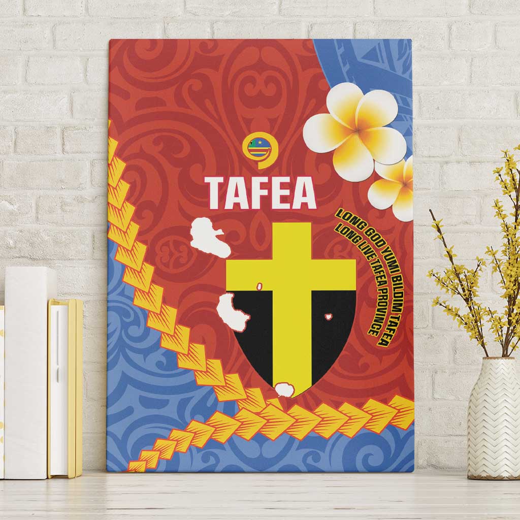 Tafea Province Canvas Wall Art Vanuatu Pattern Map - Plumeria Flag Color LT14 Without Frame Red - Polynesian Pride