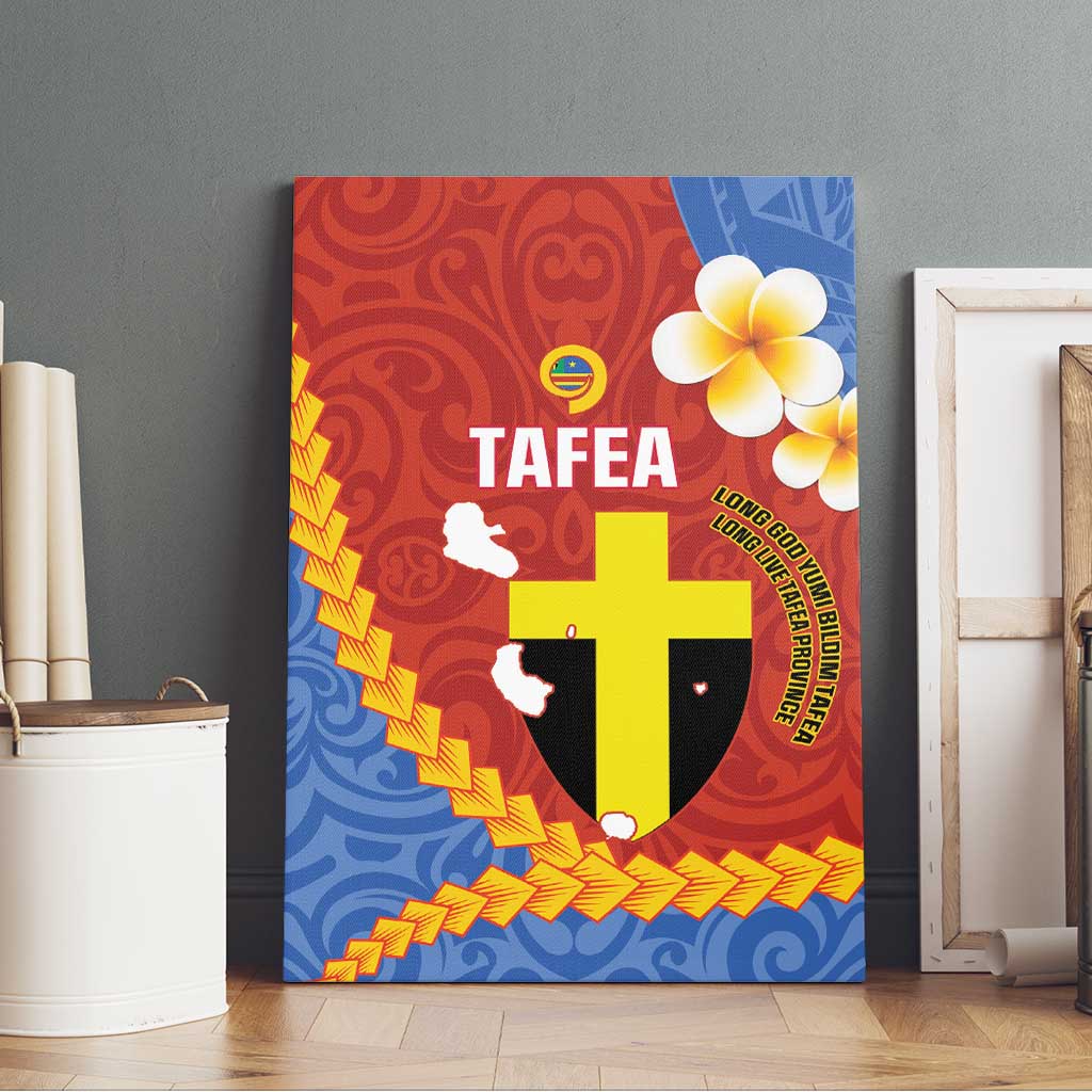 Tafea Province Canvas Wall Art Vanuatu Pattern Map - Plumeria Flag Color LT14 - Polynesian Pride