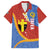 Tafea Province Family Matching Short Sleeve Bodycon Dress and Hawaiian Shirt Vanuatu Pattern Map - Plumeria Flag Color