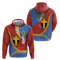 Tafea Province Hoodie Vanuatu Pattern Map - Plumeria Flag Color LT14 - Polynesian Pride