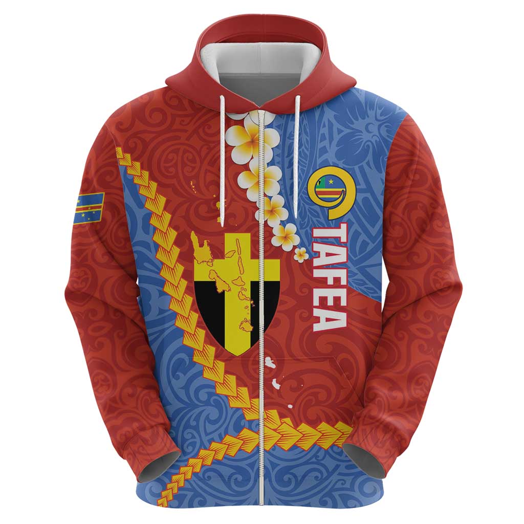 Tafea Province Hoodie Vanuatu Pattern Map - Plumeria Flag Color LT14 - Polynesian Pride