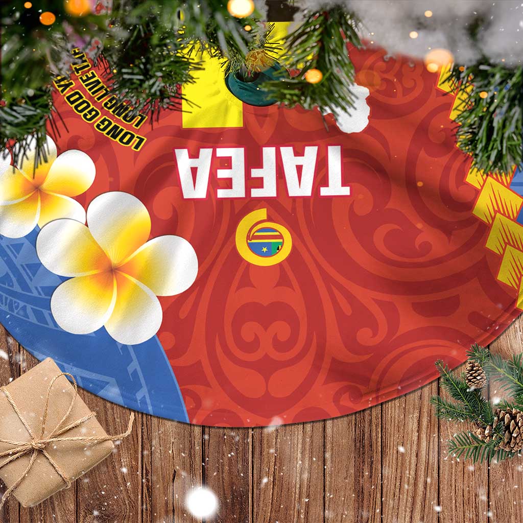 Tafea Province Tree Skirt Vanuatu Pattern Map - Plumeria Flag Color LT14 - Polynesian Pride