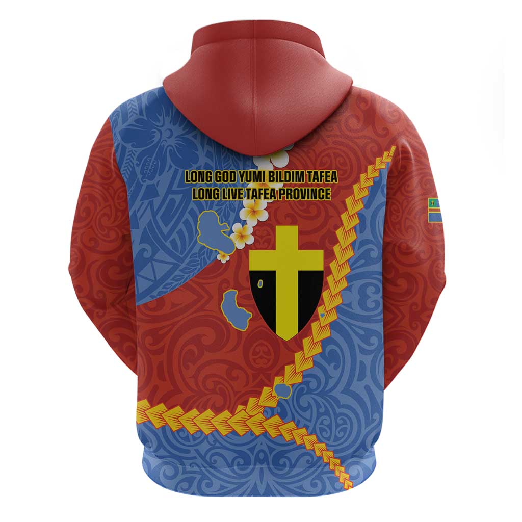 Tafea Province Zip Hoodie Vanuatu Pattern Map - Plumeria Flag Color LT14 - Polynesian Pride