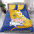 Torba Province Bedding Set Vanuatu Pattern Crocodile - Plumeria Flag Color