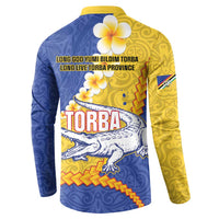 Torba Province Button Sweatshirt Vanuatu Pattern Crocodile - Plumeria Flag Color LT14 - Polynesian Pride
