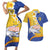 Torba Province Couples Matching Short Sleeve Bodycon Dress and Hawaiian Shirt Vanuatu Pattern Crocodile - Plumeria Flag Color