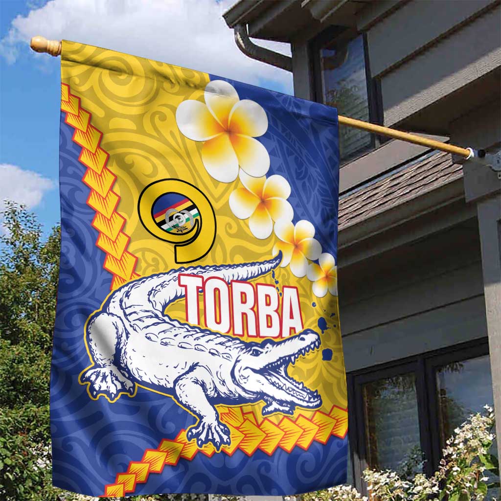 Torba Province Garden Flag Vanuatu Pattern Crocodile - Plumeria Flag Color LT14 - Polynesian Pride