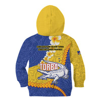 Torba Province Kid Hoodie Vanuatu Pattern Crocodile - Plumeria Flag Color LT14 - Polynesian Pride