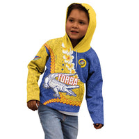 Torba Province Kid Hoodie Vanuatu Pattern Crocodile - Plumeria Flag Color LT14 - Polynesian Pride