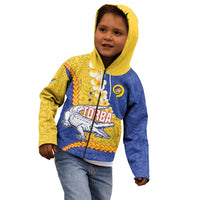 Torba Province Kid Hoodie Vanuatu Pattern Crocodile - Plumeria Flag Color LT14 - Polynesian Pride