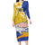 Torba Province Long Sleeve Bodycon Dress Vanuatu Pattern Crocodile - Plumeria Flag Color