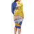 Torba Province Long Sleeve Bodycon Dress Vanuatu Pattern Crocodile - Plumeria Flag Color