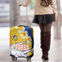 Torba Province Luggage Cover Vanuatu Pattern Crocodile - Plumeria Flag Color LT14 - Polynesian Pride