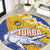 Torba Province Round Carpet Vanuatu Pattern Crocodile - Plumeria Flag Color