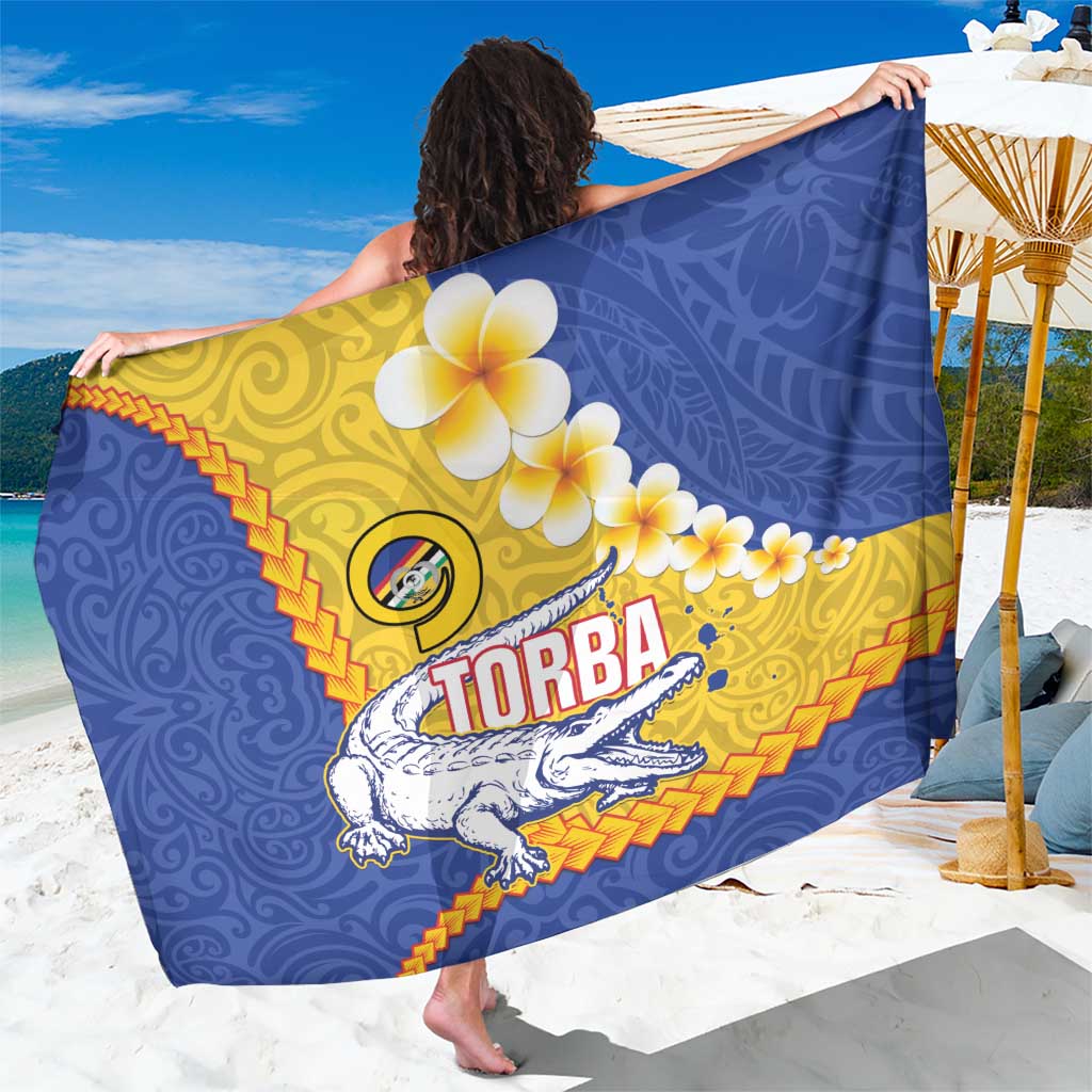 Torba Province Sarong Vanuatu Pattern Crocodile - Plumeria Flag Color LT14 One Size 44 x 66 inches Yellow - Polynesian Pride