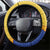 Torba Province Steering Wheel Cover Vanuatu Pattern Crocodile - Plumeria Flag Color