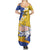 Torba Province Summer Maxi Dress Vanuatu Pattern Crocodile - Plumeria Flag Color