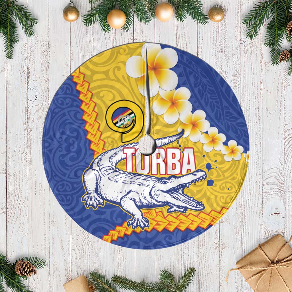 Torba Province Tree Skirt Vanuatu Pattern Crocodile - Plumeria Flag Color LT14 Casual Yellow - Polynesian Pride