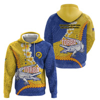 Torba Province Zip Hoodie Vanuatu Pattern Crocodile - Plumeria Flag Color LT14 - Polynesian Pride