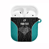 Custom New Zealand Stingray Oztag AirPods Case Tag Rugby Maori Pattern Black Version LT14 Black - Polynesian Pride
