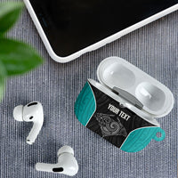 Custom New Zealand Stingray Oztag AirPods Case Tag Rugby Maori Pattern Black Version LT14 - Polynesian Pride