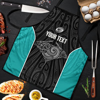 Custom New Zealand Stingray Oztag Apron Tag Rugby Maori Pattern Black Version LT14 Black - Polynesian Pride