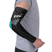 Custom New Zealand Stingray Oztag Arm Sleeves Tag Rugby Maori Pattern Black Version LT14 - Polynesian Pride