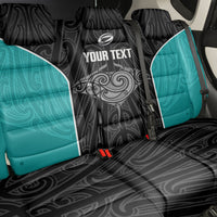 Custom New Zealand Stingray Oztag Back Car Seat Cover Tag Rugby Maori Pattern Black Version LT14 - Polynesian Pride