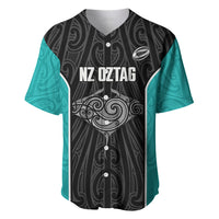 Custom New Zealand Stingray Oztag Baseball Jersey Tag Rugby Maori Pattern Black Version LT14 Black - Polynesian Pride