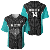 Custom New Zealand Stingray Oztag Baseball Jersey Tag Rugby Maori Pattern Black Version LT14 - Polynesian Pride