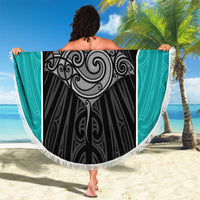 Custom New Zealand Stingray Oztag Beach Blanket Tag Rugby Maori Pattern Black Version LT14 - Polynesian Pride