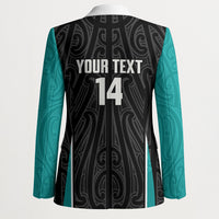 Custom New Zealand Stingray Oztag Blazer Tag Rugby Maori Pattern Black Version LT14 - Polynesian Pride