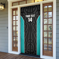 Custom New Zealand Stingray Oztag Door Cover Tag Rugby Maori Pattern Black Version LT14 - Polynesian Pride
