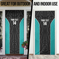 Custom New Zealand Stingray Oztag Door Cover Tag Rugby Maori Pattern Black Version LT14 - Polynesian Pride