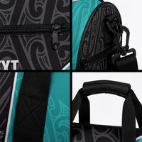 Custom New Zealand Stingray Oztag Duffle Bag Tag Rugby Maori Pattern Black Version LT14 - Polynesian Pride