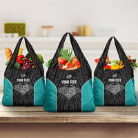 Custom New Zealand Stingray Oztag Grocery Bag Tag Rugby Maori Pattern Black Version LT14 3-pack One Size Black - Polynesian Pride