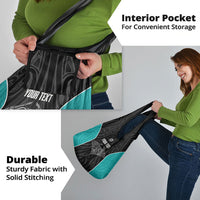 Custom New Zealand Stingray Oztag Grocery Bag Tag Rugby Maori Pattern Black Version LT14 - Polynesian Pride