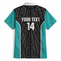 Custom New Zealand Stingray Oztag Hawaiian Shirt Tag Rugby Maori Pattern Black Version LT14 - Polynesian Pride