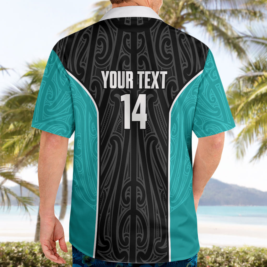 Custom New Zealand Stingray Oztag Hawaiian Shirt Tag Rugby Maori Pattern Black Version LT14 - Polynesian Pride