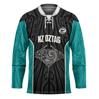 Custom New Zealand Stingray Oztag Hockey Jersey Tag Rugby Maori Pattern Black Version LT14 Unisex Black - Polynesian Pride