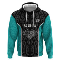 Custom New Zealand Stingray Oztag Hoodie Tag Rugby Maori Pattern Black Version LT14 Pullover Hoodie Black - Polynesian Pride