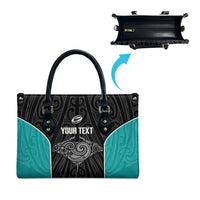 Custom New Zealand Stingray Oztag Leather Bag Tag Rugby Maori Pattern Black Version LT14 - Polynesian Pride