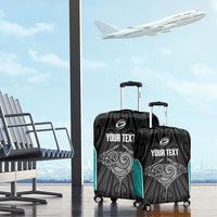 Custom New Zealand Stingray Oztag Luggage Cover Tag Rugby Maori Pattern Black Version LT14 - Polynesian Pride