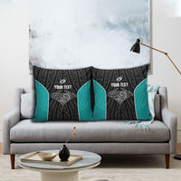 Custom New Zealand Stingray Oztag Pillow Cover Tag Rugby Maori Pattern Black Version LT14 - Polynesian Pride