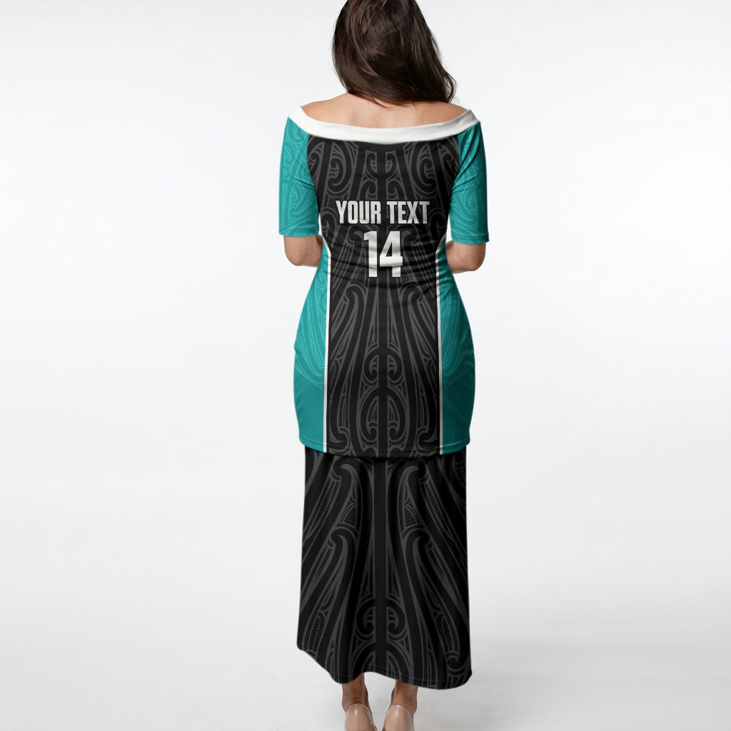 Custom New Zealand Stingray Oztag Puletasi Tag Rugby Maori Pattern Black Version LT14 - Polynesian Pride