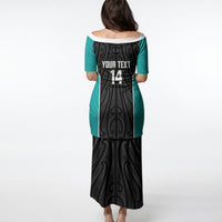 Custom New Zealand Stingray Oztag Puletasi Tag Rugby Maori Pattern Black Version LT14 - Polynesian Pride
