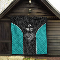 Custom New Zealand Stingray Oztag Quilt Tag Rugby Maori Pattern Black Version LT14 - Polynesian Pride