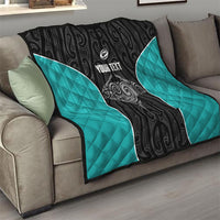 Custom New Zealand Stingray Oztag Quilt Tag Rugby Maori Pattern Black Version LT14 - Polynesian Pride