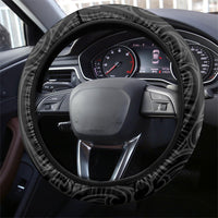New Zealand Stingray Oztag Steering Wheel Cover Tag Rugby Maori Pattern Black Version LT14 - Polynesian Pride